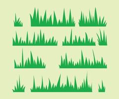 L'herbe droite verte texture naturelle silhouette set icon vector illustration eps10