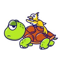 mignon tortue marche dessin animé vecteur icône illustration animal