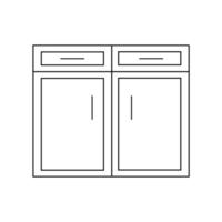 icône d'armoire intérieure de cuisine simple dans un style de ligne. élément de cuisine de vecteur