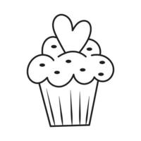 cupcake dans un style doodle dessiné à la main vecteur