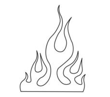 silhouette minimaliste de flamme. un dessin au trait. modèle de conception vecteur