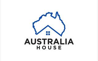 australie avec modèle de logo de style maison vecteur