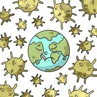 monde terrestre à risque coronavirus covid-19 vecteur