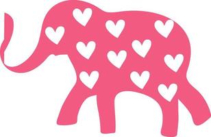 illustration de la silhouette d'un éléphant de couleur rose avec des fosses. vecteur