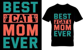 meilleure maman chat de tous les temps. conception de t-shirt chat, conception de t-shirt chats. vecteur