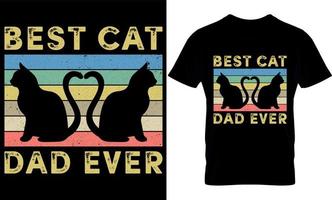 meilleur papa chat de tous les temps. conception de t-shirt chat, conception de t-shirt chats. vecteur