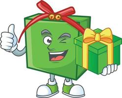 vecteur de boîte cadeau vert