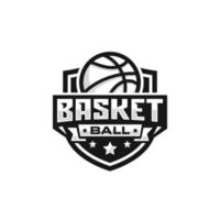 illustration vectorielle de conception de logo d'emblème d'équipe de basket-ball vecteur