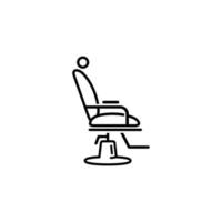 vecteur d'icône plate de contour de chaise de coiffeur