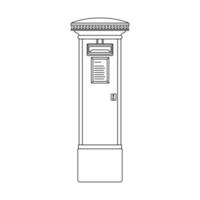 illustration de l'icône de contour de boîte aux lettres sur fond blanc isolé vecteur