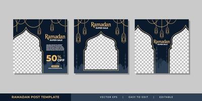 modèle de publication sur les médias sociaux de vente ramadan vecteur