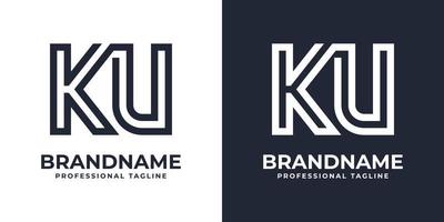 logo monogramme ku simple, adapté à toute entreprise avec initiale ku ou uk. vecteur