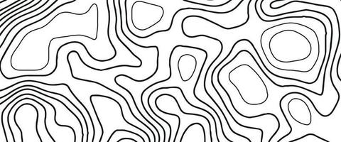 fond et texture topographiques. abstraction avec place pour le texte. lignes de fond topo, contour, grille géographique. lignes de contours topographiques modernes en noir et blanc des montagnes. art de la carte topographique vecteur