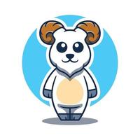 illustration de mascotte de dessin animé mignon mouton vecteur