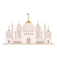Structure de l'islam de la mosquée de façade sur fond blanc vecteur