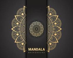 fond de conception de mandala ornemental de luxe vecteur libre en couleur or