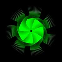 cercle abstrait fractal de couleur verte vecteur