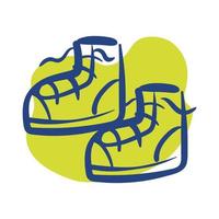 icône de style de ligne de chaussures de tennis vecteur