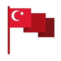 jour de la république de la turquie avec le drapeau de la Turquie en agitant vecteur