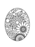 coloriage de mandala d'oeuf de pâques vecteur