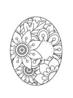 coloriage de mandala d'oeuf de pâques vecteur