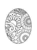 coloriage de mandala d'oeuf de pâques vecteur