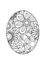 coloriage de mandala d'oeuf de pâques vecteur