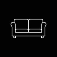 eps10 icône ou logo abstrait de canapé d'art vectoriel blanc isolé sur fond noir. symbole de plan de meubles de salon dans un style moderne simple et plat pour la conception de votre site Web et votre application mobile