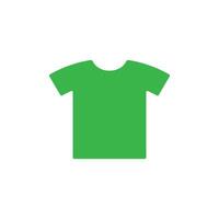 eps10 vecteur vert t-shirt solide art abstrait icône ou logo isolé sur fond blanc. symbole de chemise unisexe dans un style moderne et plat simple pour la conception de votre site Web et votre application mobile