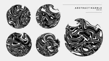 ensemble d'illustrations de cercle de marbre d'encre abstraite. collection de design en marbre fluide. vecteur