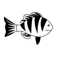 vecteur d'icône de poisson. signe d'illustration d'aquarium. symbole de l'océan. logo de poisson drôle.