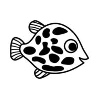 vecteur d'icône de poisson. signe d'illustration d'aquarium. symbole de l'océan. logo de poisson drôle.