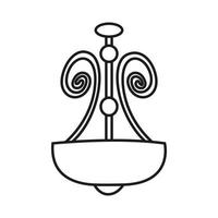 vecteur d'icône de lustre. signe d'illustration lustrée. symbole ou logo de lustre.