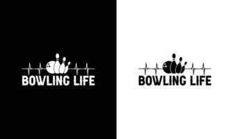 conception de t-shirt de citation de bowling, typographie vecteur