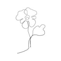 fleur abstraite dessinée à la main dans une ligne continue. style minimaliste. élément de décoration florale vecteur