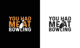 conception de t-shirt de citation de bowling, typographie vecteur