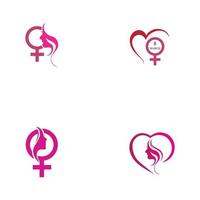 mot international happy women day logo illustration design vecteur