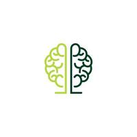 création de logo de cerveau, cerveau d'arbre, cerveau de lampe à énergie vecteur