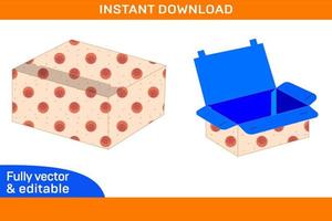 conception de découpe d'emballage de boîte créative et modèle de matrice de boîte 3d couleur boîte 3d modifiable et modifiable vecteur