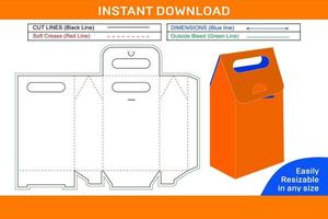 modèle de découpe d'emballage de boîte de lait et conception de boîte 3d et découpe de boîte facilement modifiable et redimensionnable et boîte 3d vecteur