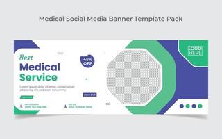 meilleure conception de couverture de médias sociaux de service médical et modèle de conception de bannière web vecteur