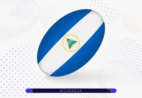 ballon de rugby avec le drapeau du nicaragua dessus. équipement pour l'équipe de rugby du nicaragua. vecteur