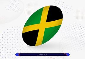ballon de rugby avec le drapeau de la jamaïque dessus. équipement pour l'équipe de rugby de la jamaïque. vecteur
