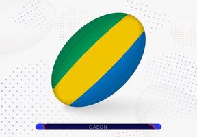 ballon de rugby avec le drapeau du gabon dessus. équipement pour l'équipe de rugby du gabon. vecteur