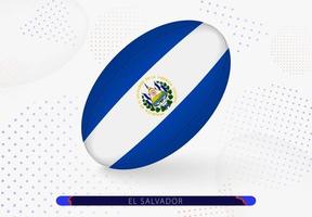 ballon de rugby avec le drapeau du salvador dessus. équipement pour l'équipe de rugby du salvador. vecteur