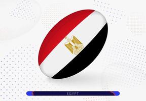 ballon de rugby avec le drapeau égyptien dessus. équipement pour l'équipe de rugby d'egypte. vecteur