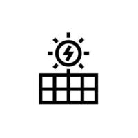 illustration isolée de vecteur d'icône de panneau d'énergie solaire simple