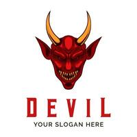 logo du diable. modèle de conception de vecteur de logo de mascotte de diable démon