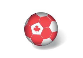 ballon de football drapeau canada vecteur libre. vecteur de conception de ballon de football rouge et blanc gratuit.