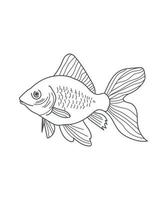 illustration d'un dessin au trait de poisson sur blanc vecteur